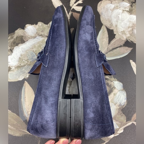 Ferragamo Men’s Foster Suede Loafer In Blue Size 7.5 Medium Width. - Picture 6 of 12